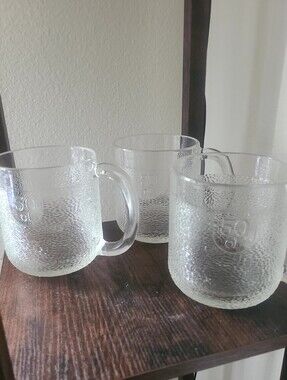 Set of 3 Krouvi Textured Glass Mug 50CL beer stein